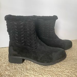 Abeo. Bristol Boots Suede Black. Fur inside. 9